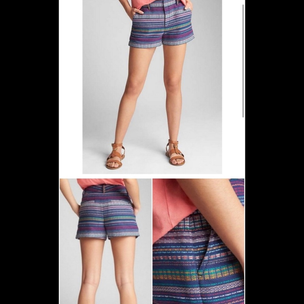 NWT GAP MULTICOLOR CITY SHORTS- SIZE 8